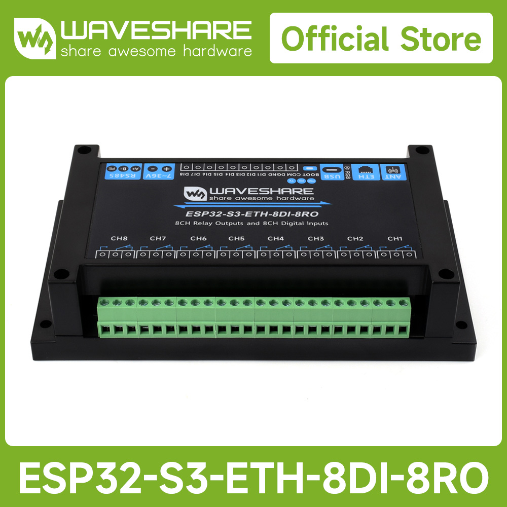 Waveshare الصناعية 8-قناة ESP3 - مراجعة Waveshare Esp32 وسعره