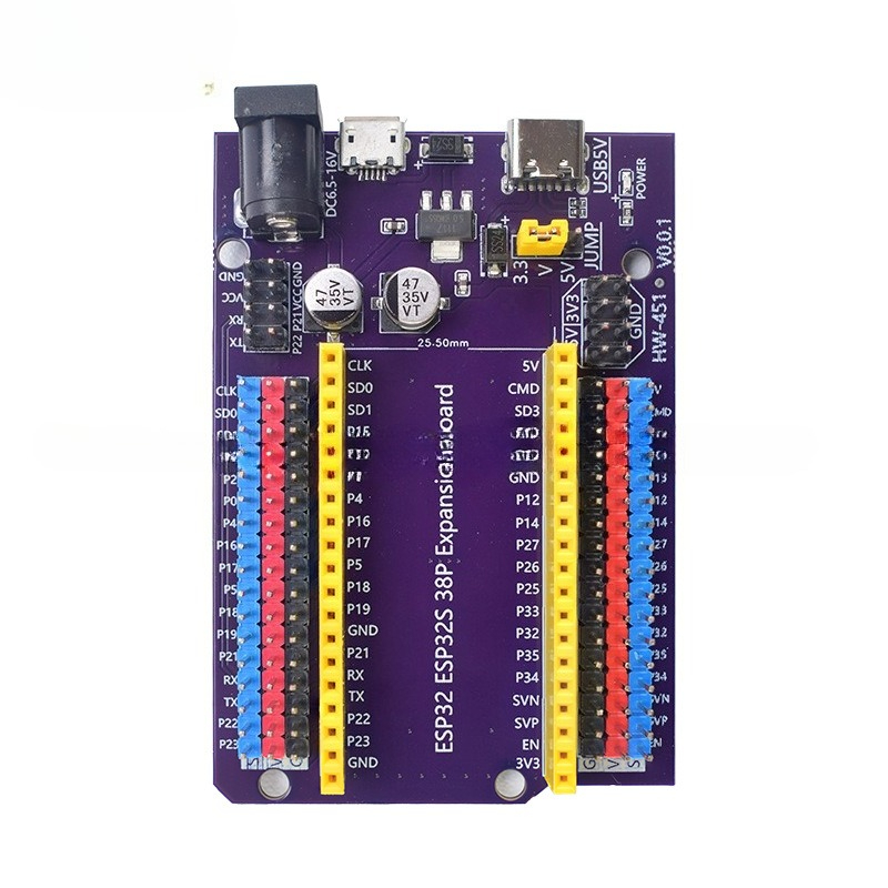 لوحة توسعة ESP32S باللون البنف - مراجعة Nodemcu 32S وسعره
