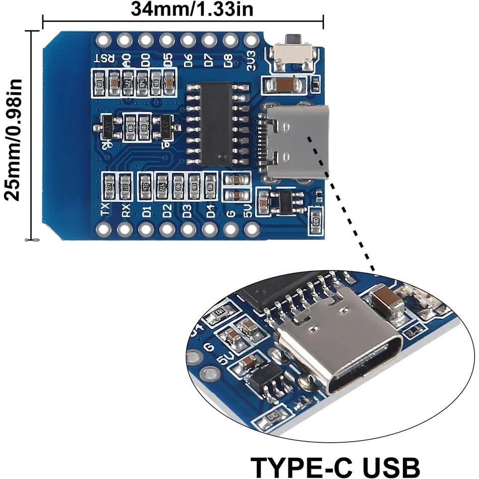 ESP8266 ESP-12F MINI D1 NodeMC - مراجعة Nodemcuv2 وسعره